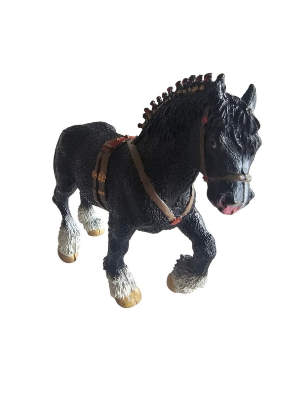 Vintage Clydesdale Horse Figure Black White 1991 Safari LTD.